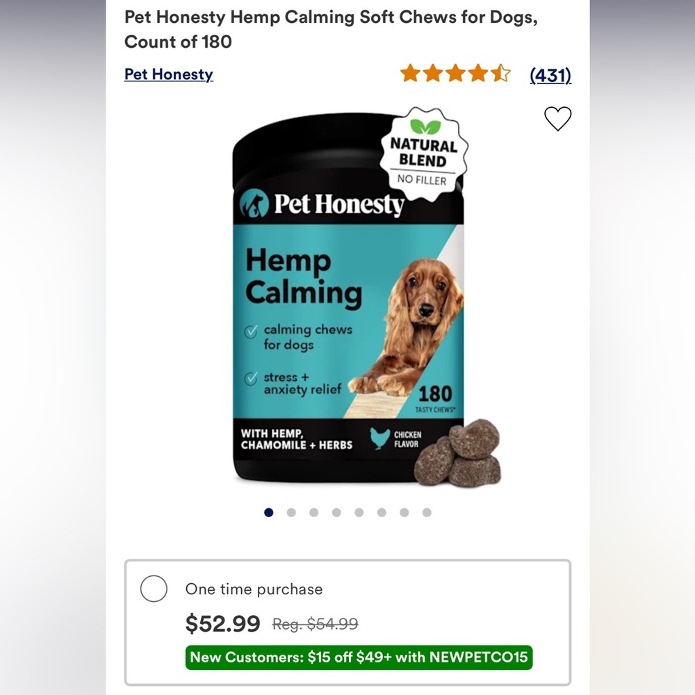Pet honesty hemp calming